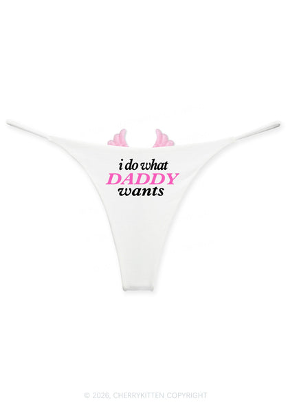Do What Daddy Wants Y2K Goth Angel Wings Bikini String Thong Cherrykitten