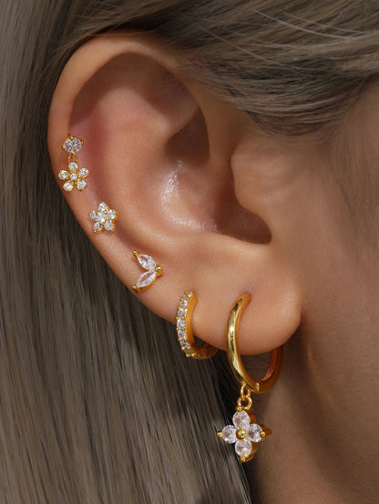 KOSINER 925 Sterling Silver Classic Flower Set