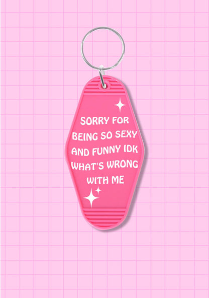 Sorry For Being So Funny 1Pc Y2K Hotel Keychain Cherrykitten