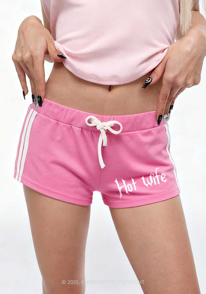 Hot Wife Y2K Drawstring Mini Shorts Cherrykitten