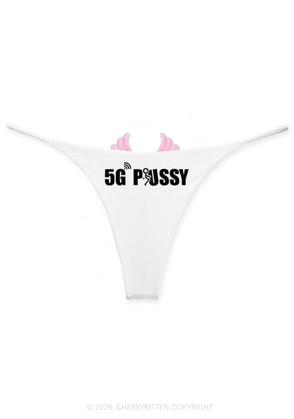 Five G Puxxy Y2K Goth Angel Wings Bikini String Thong Cherrykitten