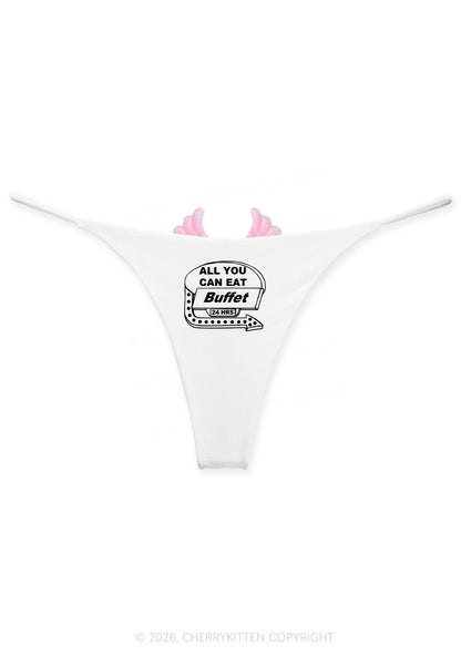 All You Can Eat Buffet Y2K Goth Angel Wings Bikini String Thong Cherrykitten