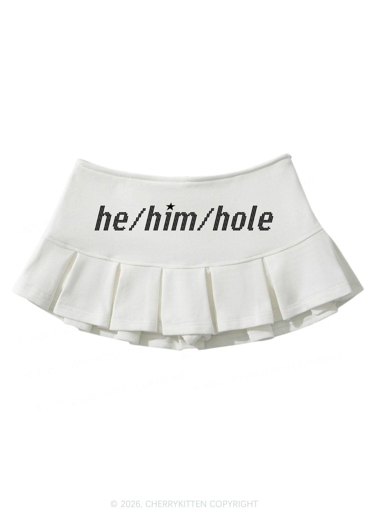 He Him Hole Pride Y2K Mini Pleated Skirts Cherrykitten