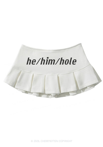 He Him Hole Pride Y2K Mini Pleated Skirts Cherrykitten
