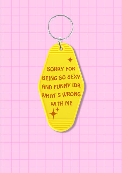 Sorry For Being So Funny 1Pc Y2K Hotel Keychain Cherrykitten