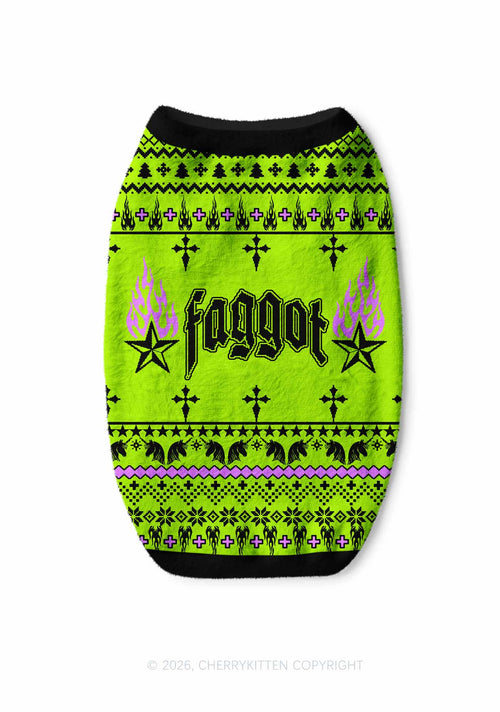 Faggot Stars Pride Y2K Pet Knit Sweatshirt Cherrykitten