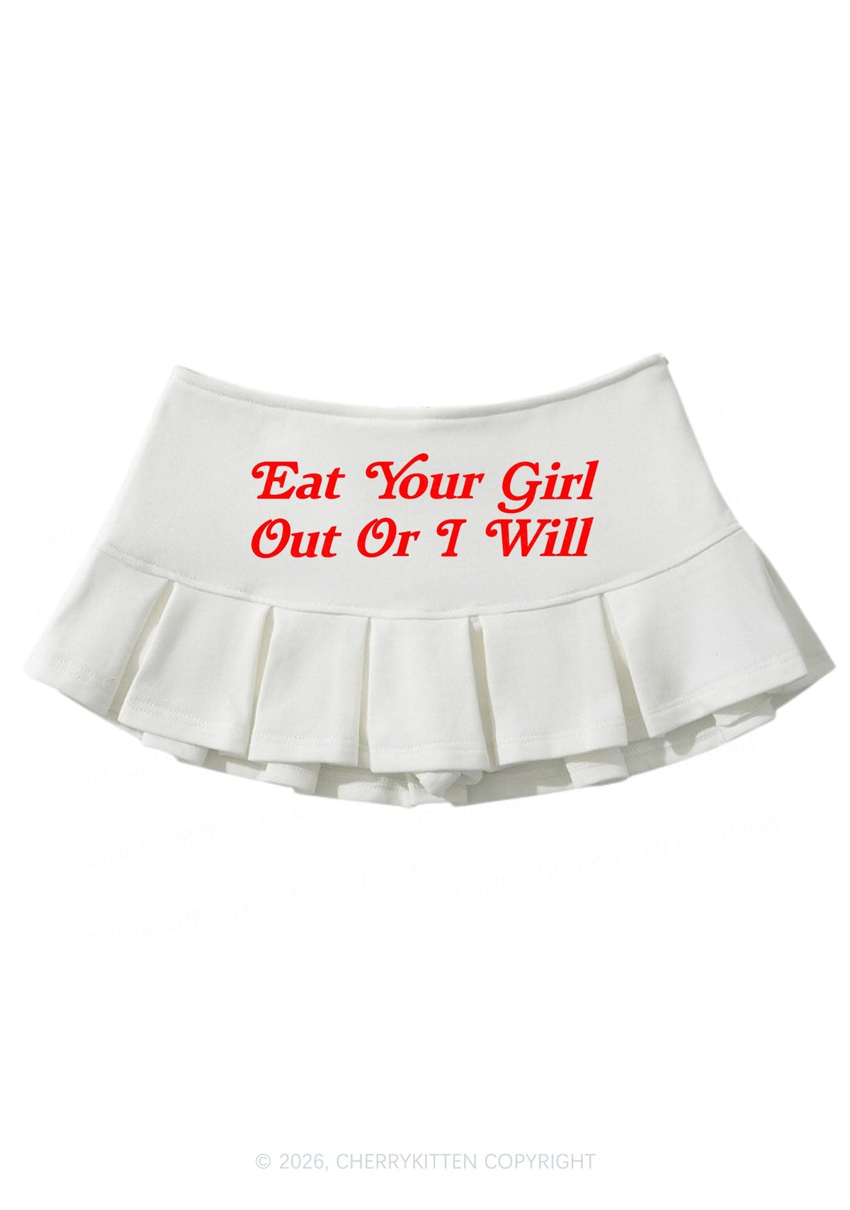 Eat Your Girl Out Y2K Mini Pleated Skirts Cherrykitten