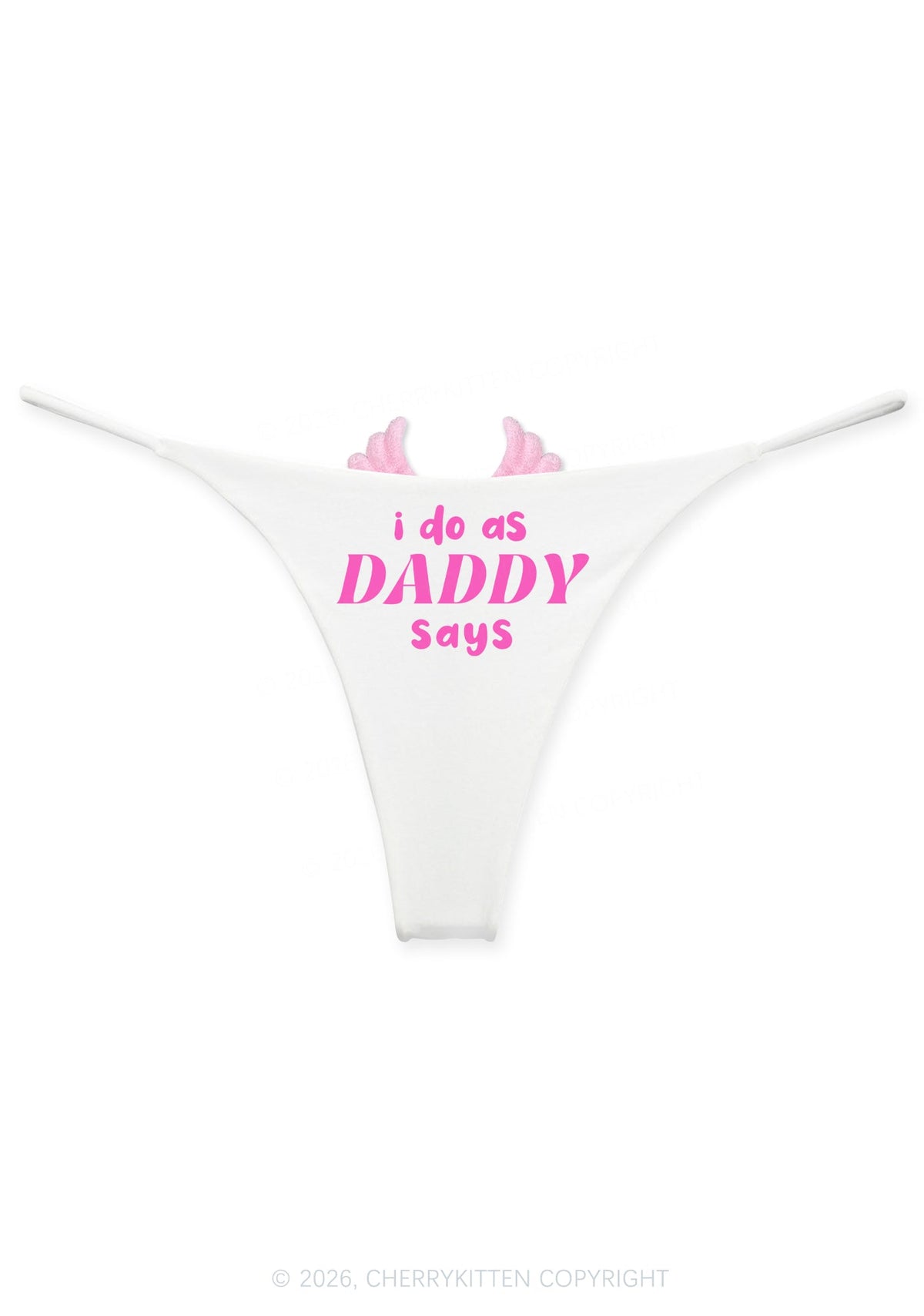 I Do As Daddy Says Y2K Goth Angel Wings Bikini String Thong Cherrykitten