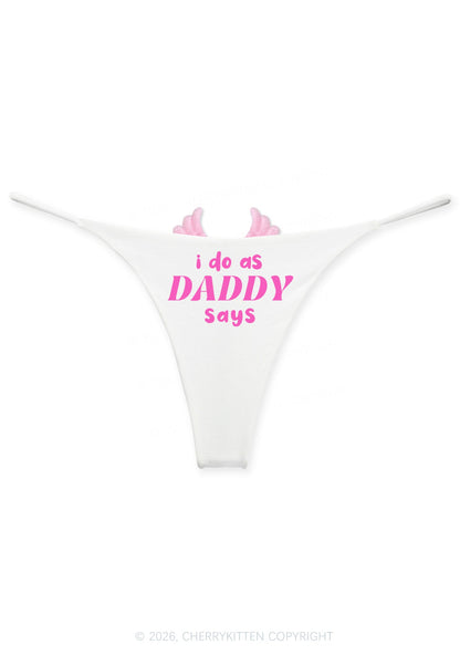 I Do As Daddy Says Y2K Goth Angel Wings Bikini String Thong Cherrykitten