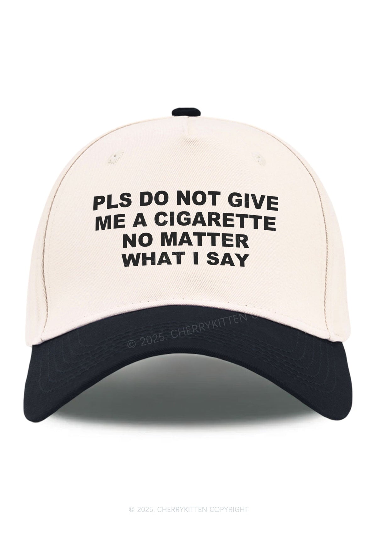 Dont Give Me Cigarette Y2K Color Block Baseball Cap Cherrykitten