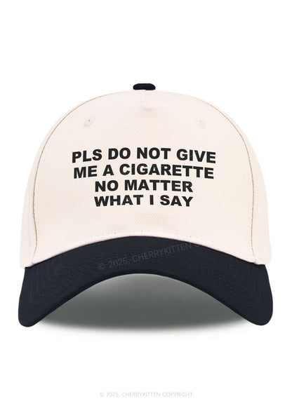 Dont Give Me Cigarette Y2K Color Block Baseball Cap Cherrykitten