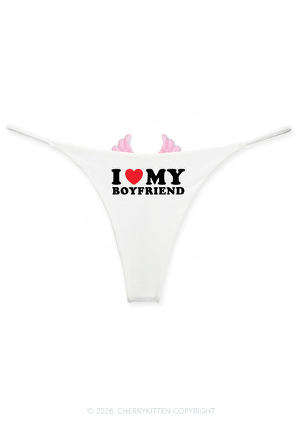 I Love My Boyfriend Y2K Goth Angel Wings Bikini String Thong Cherrykitten
