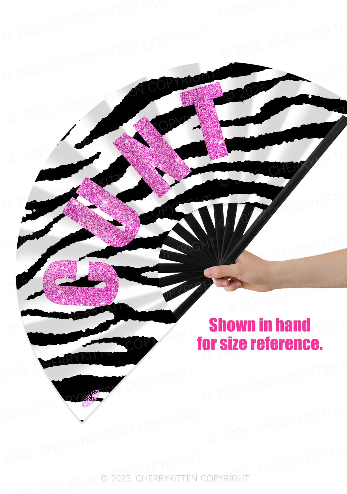 Zebra Cxxt Y2K Rave Hand Fan Cherrykitten