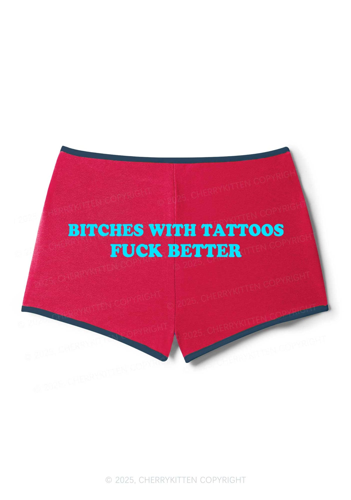 Bxxches With Tattoos Fxxk Better Y2K Booty Shorts Cherrykitten