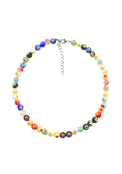 Daisy Glass Beads Y2K Necklace Cherrykitten