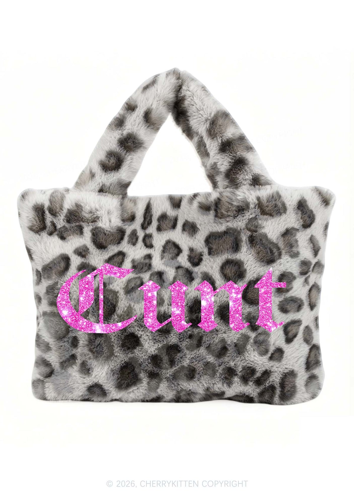 Glitter Cxxt Y2K Plush Leopard Handbag Cherrykitten