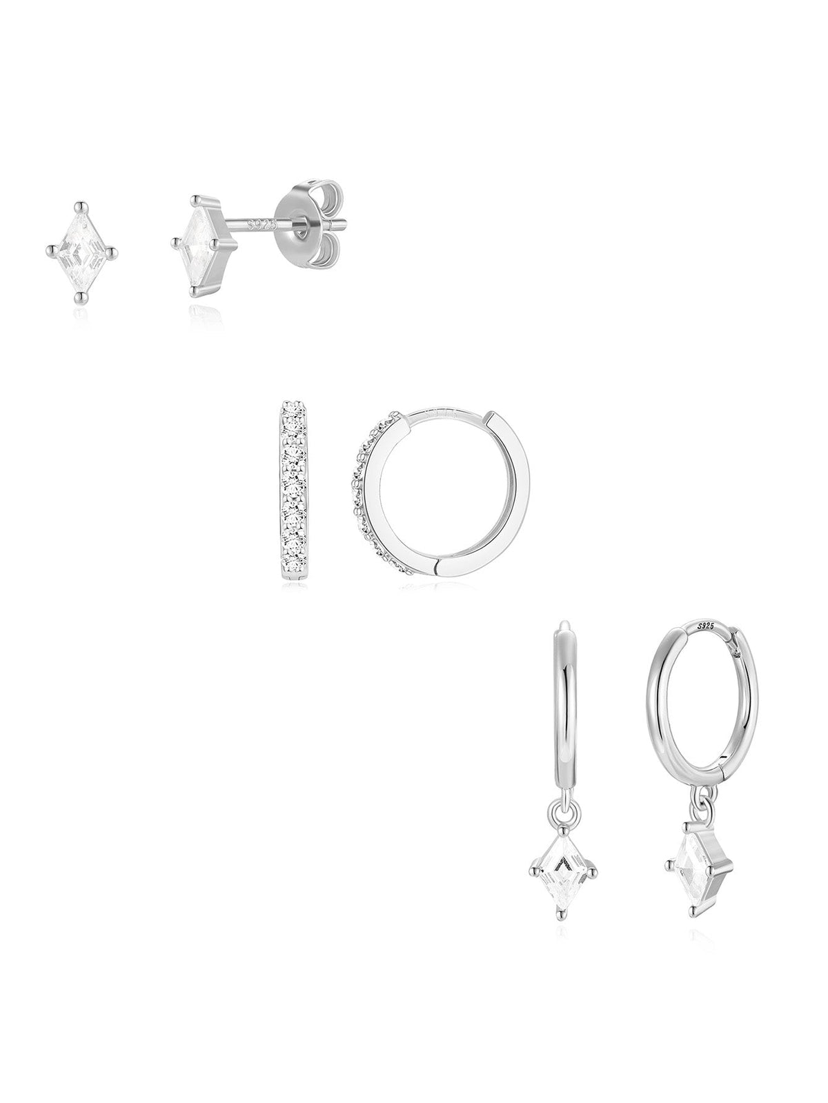KOSINER 18K gold-plated Delicate Rhombus 3-Piece Set