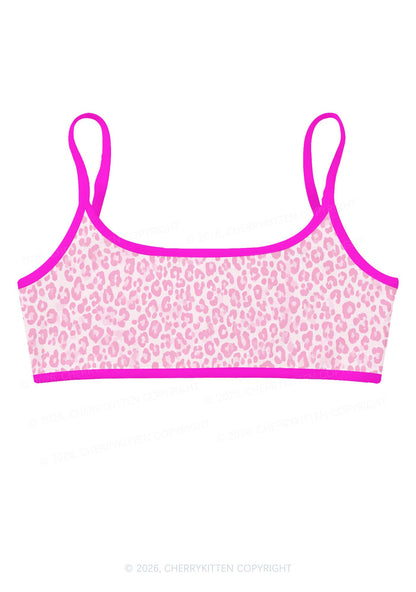 Pink Leopard Y2K Print Super Crop Cami Cherrykitten