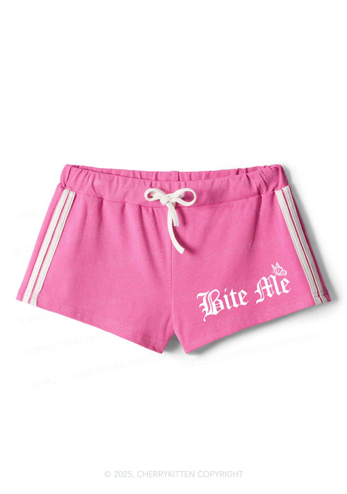Bite Me Y2K Drawstring Mini Shorts Cherrykitten