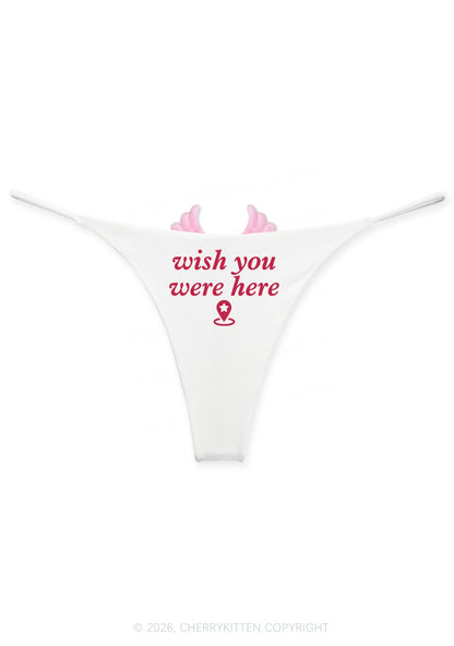 Wish You Were Here Y2K Goth Angel Wings Bikini String Thong Cherrykitten