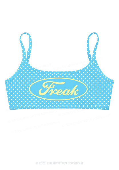 Yellow Polka Dots Freak Y2K Print Super Crop Cami Cherrykitten