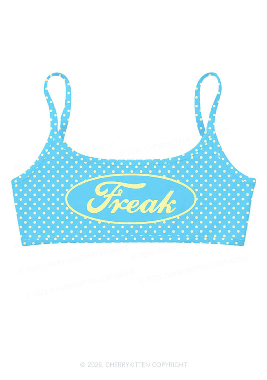 Yellow Polka Dots Freak Y2K Print Super Crop Cami Cherrykitten