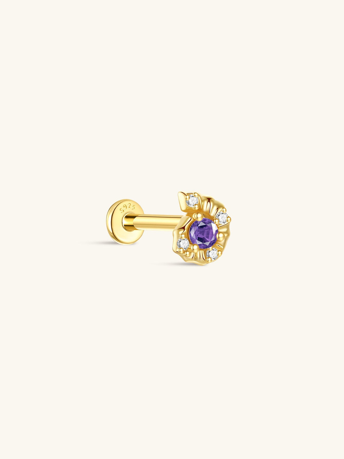 KOSINER Seaspritz 925 Sterling Silver Beach Conch Flat Back Stud