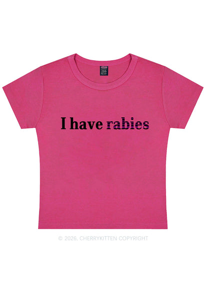I Have Rabies Y2K Baby Tee Cherrykitten