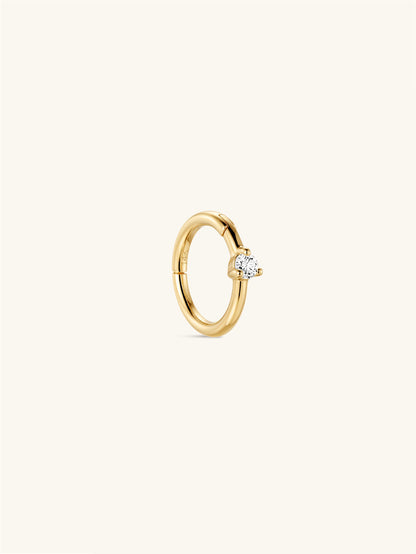 KOSINER 14K Solid Gold Classic Lab-Grown Diamond Hoop