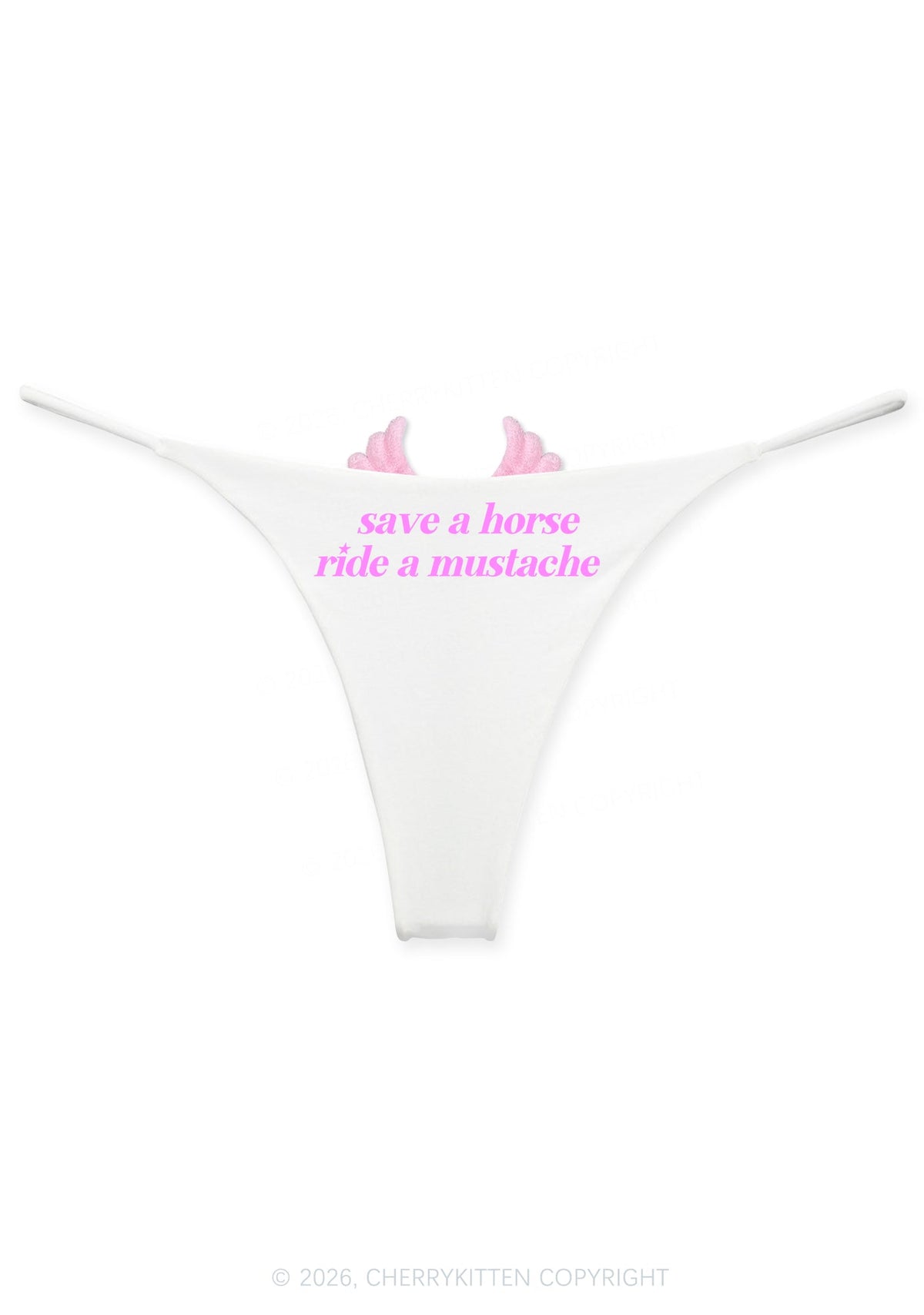 Ride A Mustache Y2K Goth Angel Wings Bikini String Thong Cherrykitten
