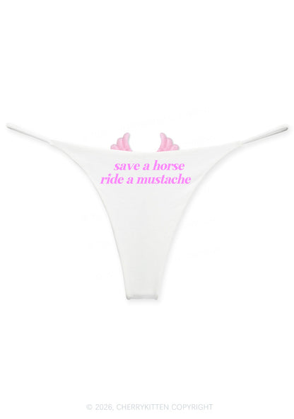 Ride A Mustache Y2K Goth Angel Wings Bikini String Thong Cherrykitten
