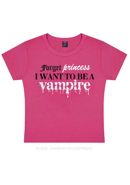 Halloween Want To Be Vampire Y2K Baby Tee Cherrykitten