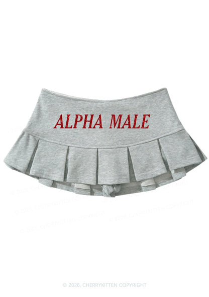 Glitter Alpha Male Y2K Mini Pleated Skirts Cherrykitten