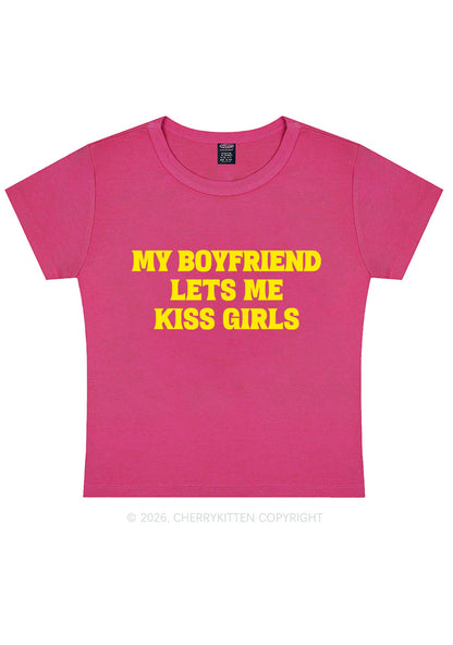 BF Lets Me Kiss Girls Y2K Baby Tee Cherrykitten