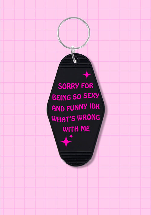 Sorry For Being So Funny 1Pc Y2K Hotel Keychain Cherrykitten