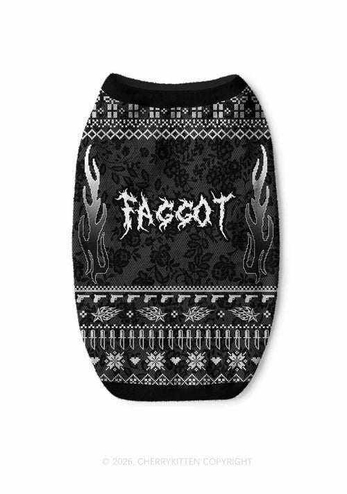 Punk Faggot Pride Y2K Pet Knit Sweatshirt Cherrykitten