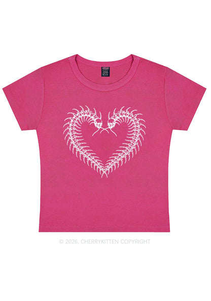 Halloween Centipede Heart Shape Y2K Baby Tee Cherrykitten
