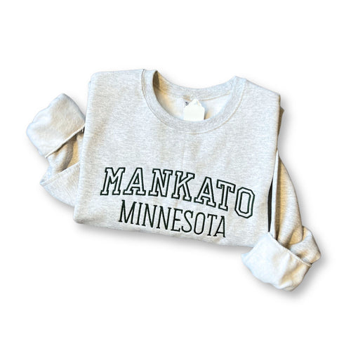 Embroidered MANKATO MN SWEATSHIRT - Oatmeal/Green