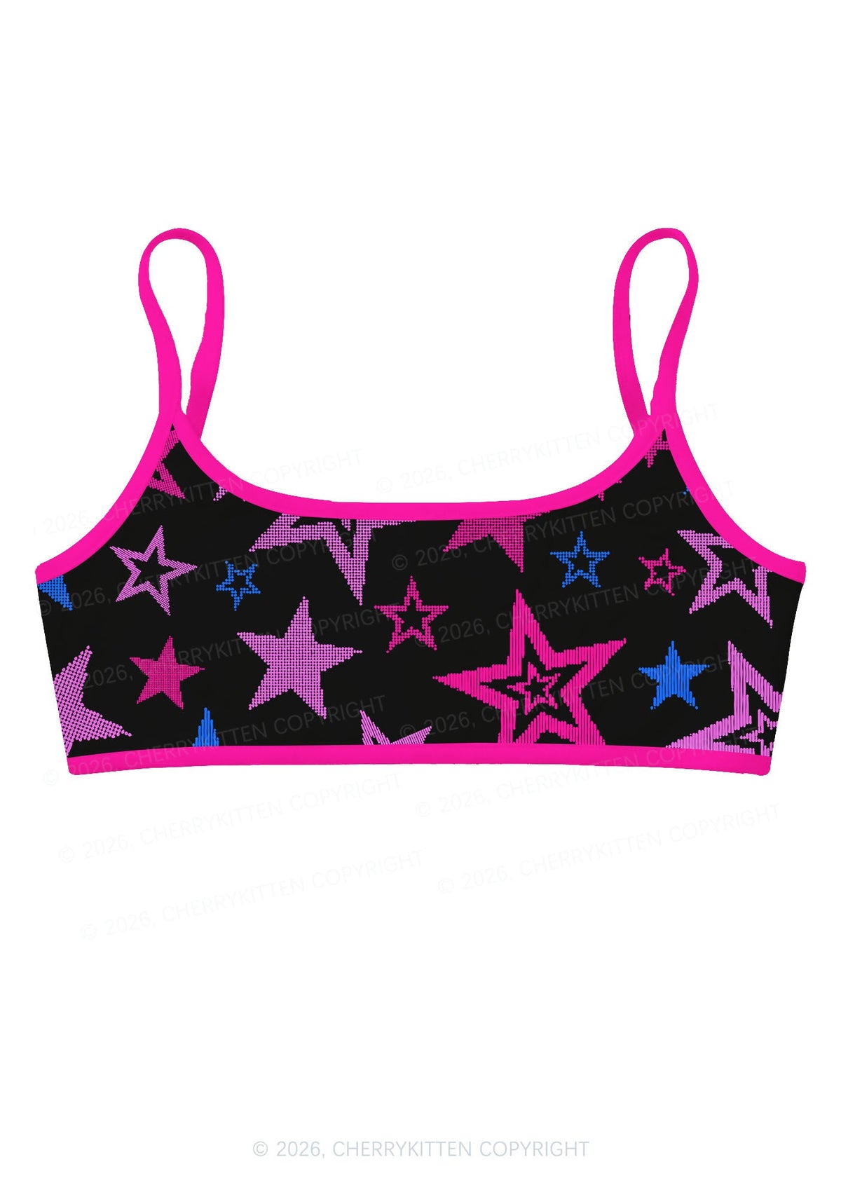 Bisexual Star Pride Y2K Print Super Crop Cami Cherrykitten