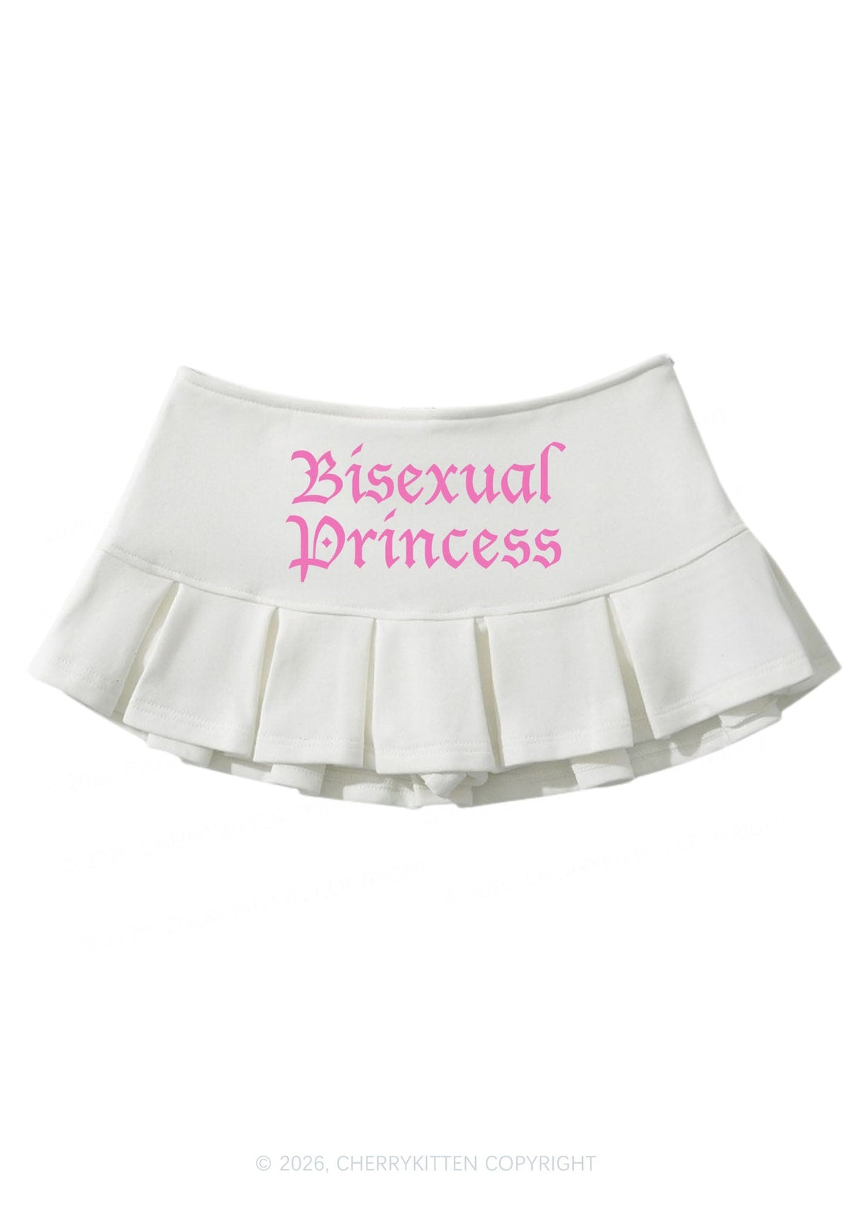 Bisexual Princess Pride Y2K Mini Pleated Skirts Cherrykitten