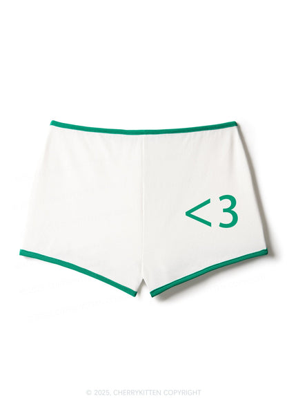 Cute Heart Y2K Contrast Mini Shorts Cherrykitten