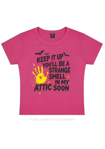 Halloween Strange Smell In My Attic Y2K Baby Tee Cherrykitten
