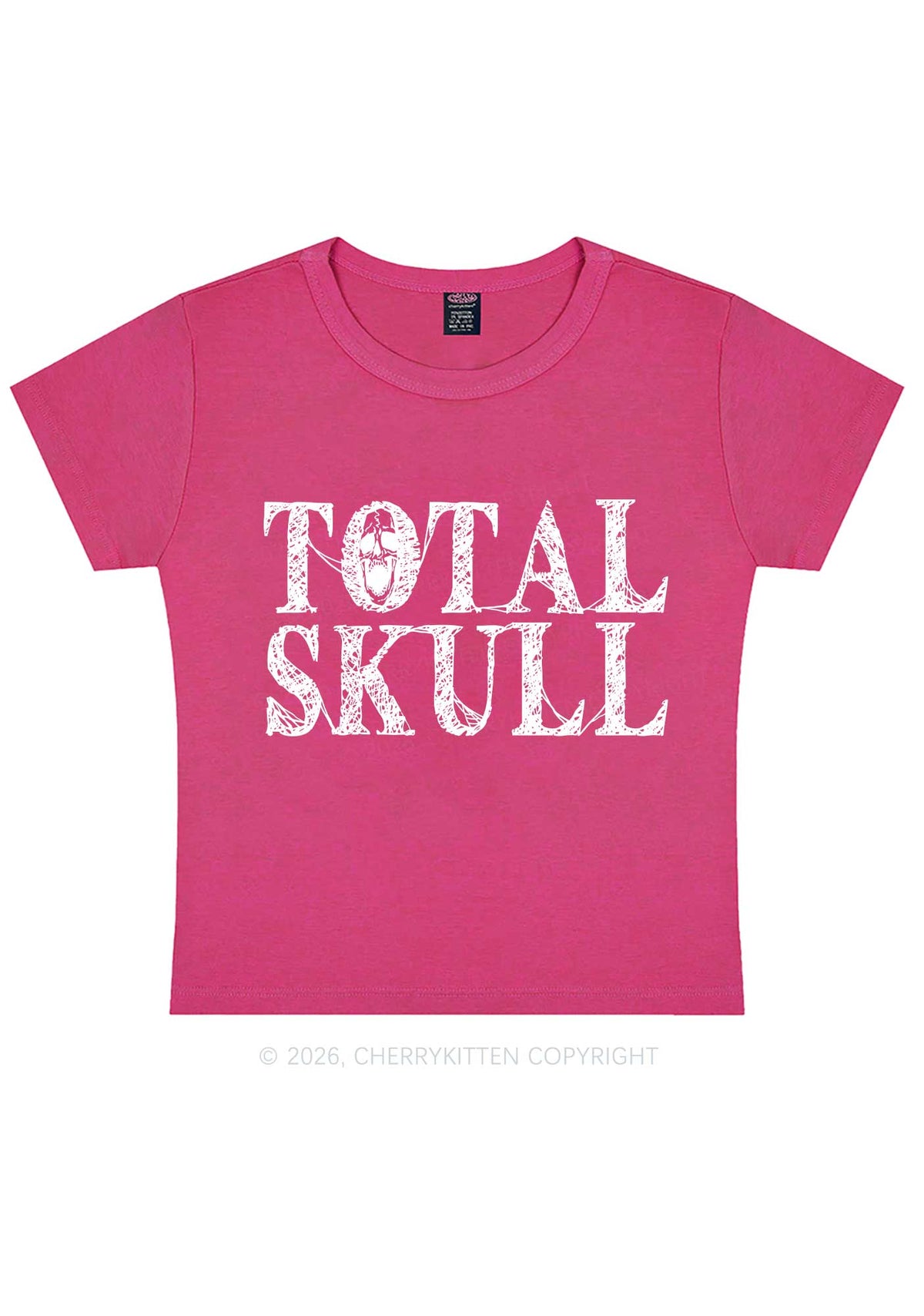 Halloween Total Skull Y2K Baby Tee Cherrykitten