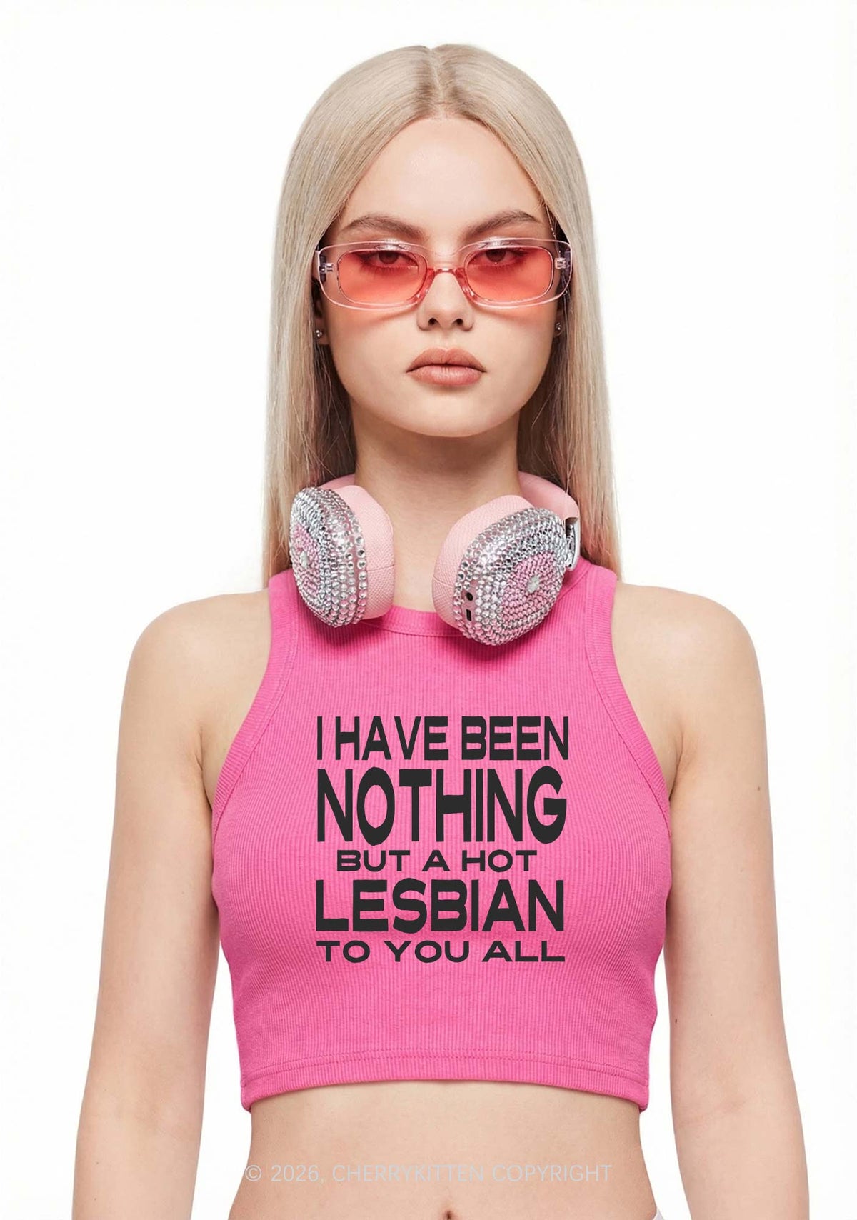 I Have Been A Hot Lesbian Pride Y2K Crop Tank Top Cherrykitten