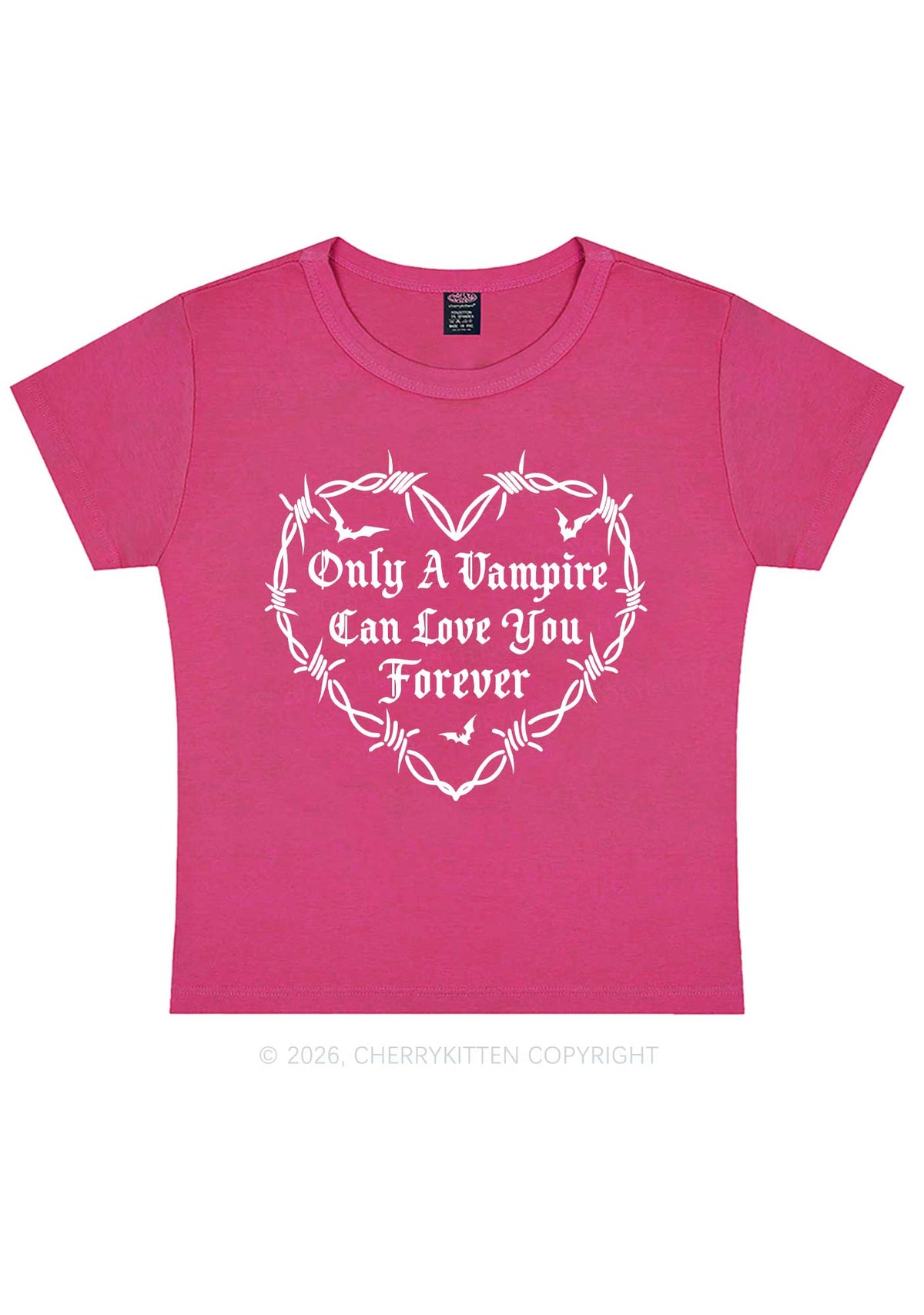 Halloween Vampire Love You Forever Y2K Baby Tee Cherrykitten