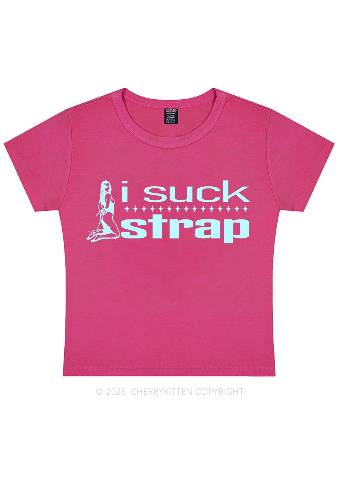 I Suck Strap Y2K Baby Tee Cherrykitten