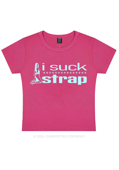 I Suck Strap Y2K Baby Tee Cherrykitten