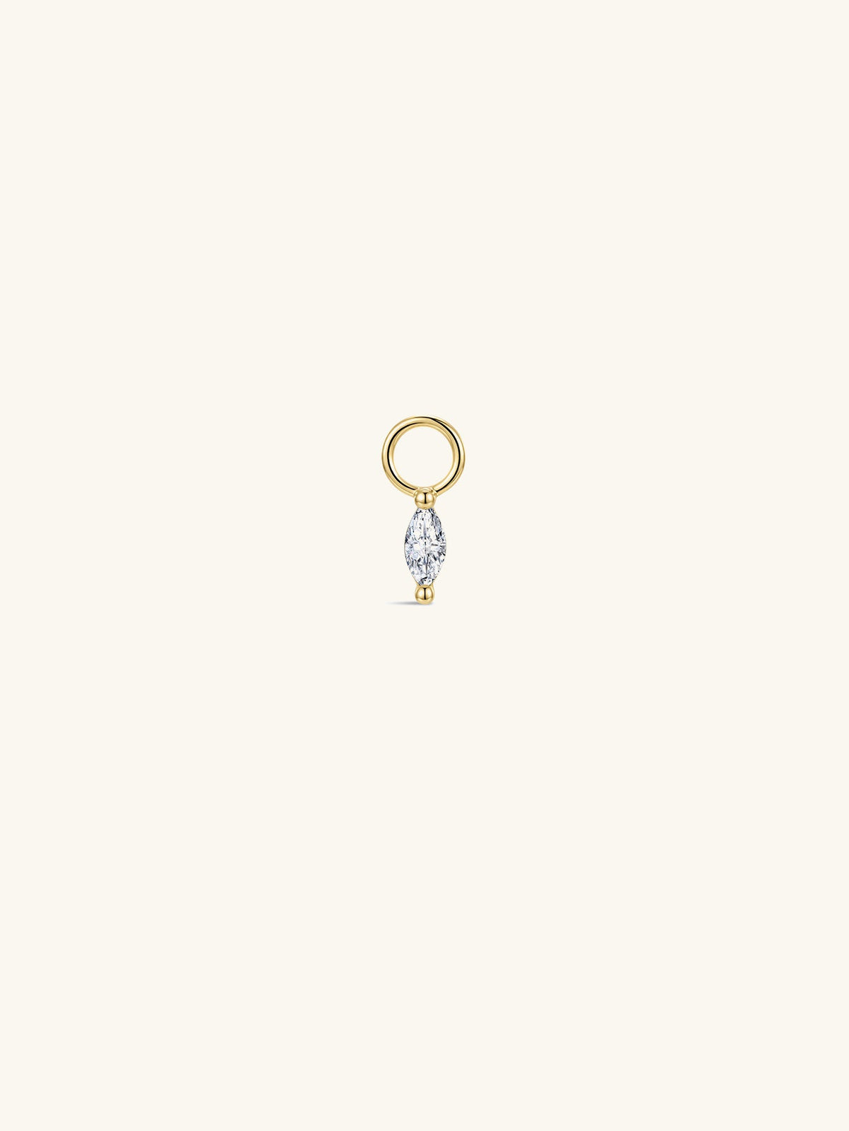 KOSINER 14K Solid Gold Marquise Lab-Grown Diamond Drop Charm