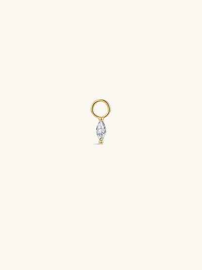 KOSINER 14K Solid Gold Marquise Lab-Grown Diamond Drop Charm