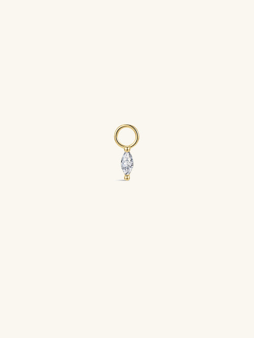 KOSINER 14K Solid Gold Marquise Lab-Grown Diamond Drop Charm